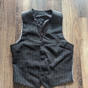 Men's Black Pinstripe Vest